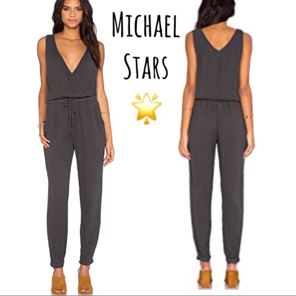 michael stars black jumpsuit